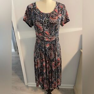 Sami & Jo Blue and Orange Paisley Dress- Size Medium